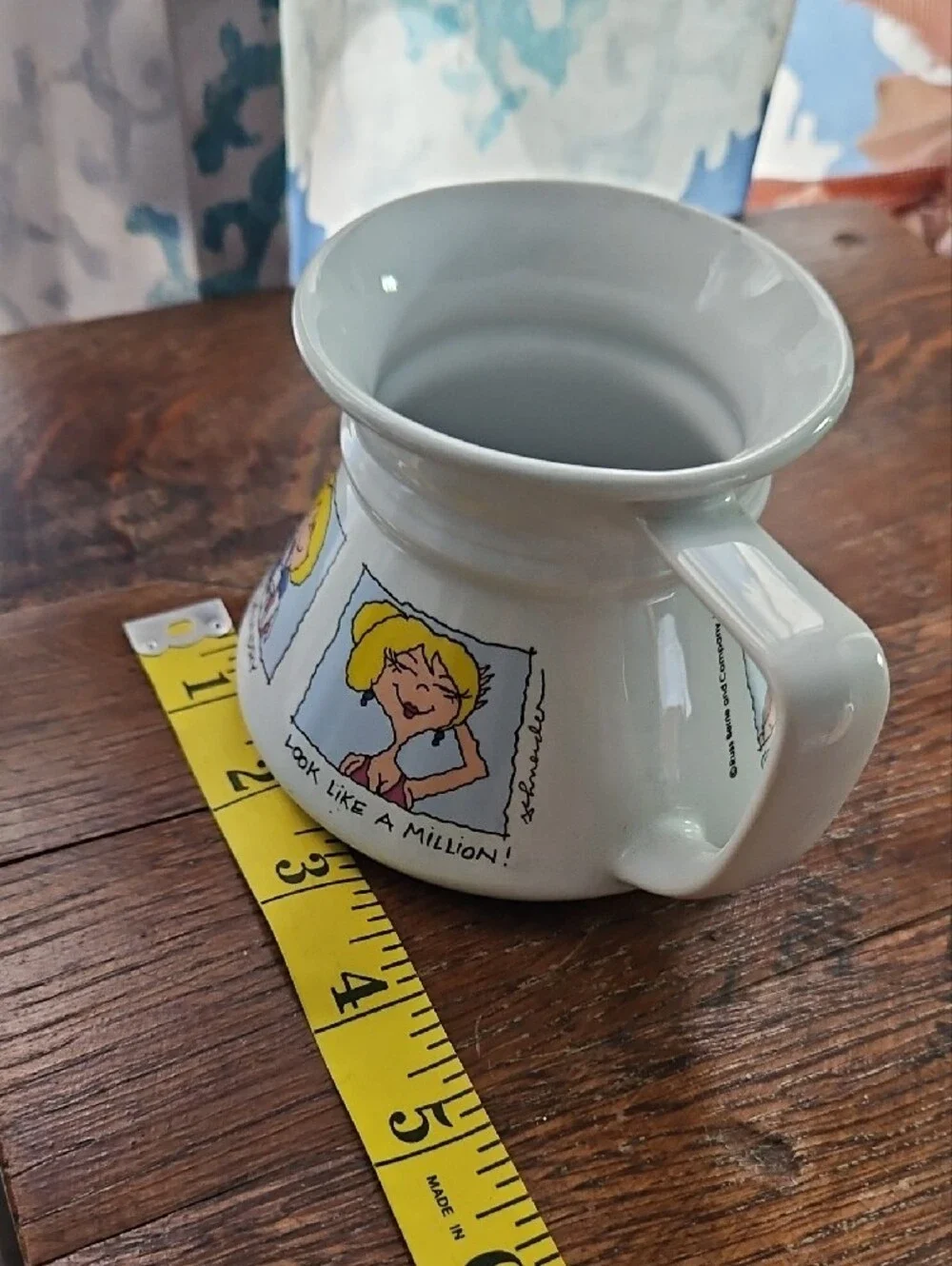 Vintage Cartoon Ceramic Non Spill Coffee Tea Mug Cup